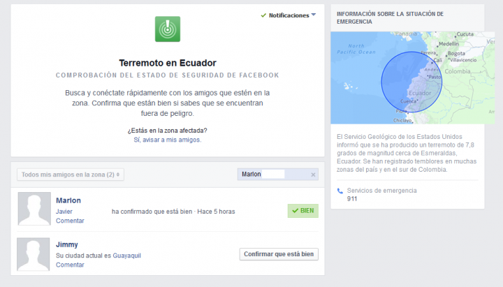 Facebook aktivuje kontrolu bezpečnosti při zemětřesení v Ekvádoru 3 Obrázek - Facebook aktivuje kontrolu bezpečnosti při zemětřesení v Ekvádoru