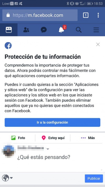 Obrázek - Facebook vás upozorní v případě, že vaše informace budou předány třetím stranám
