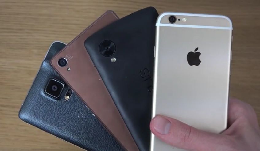 Galaxy Note 4, Xperia Z3 vs Nexus 5, iPhone 6, rychlost 1 Galaxy Note 4, Xperia Z3 vs Nexus 5, iPhone 6, hız