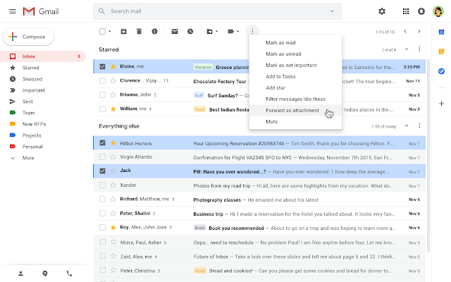 Gmail nyní umožňuje připojit e-maily k novému e-mailu Gmail nyni umoznuje pripojit e maily k novemu e mailu