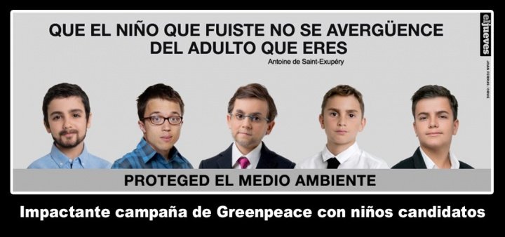Obrázek - Greenpeace se stává virálním, aby se z politiků staly děti