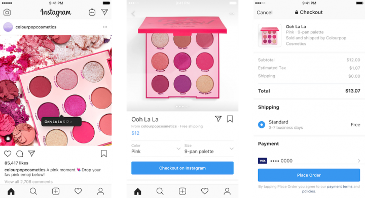 Vizuální - Instagram Checkout, nová možnost nákupu bez opuštění aplikace
