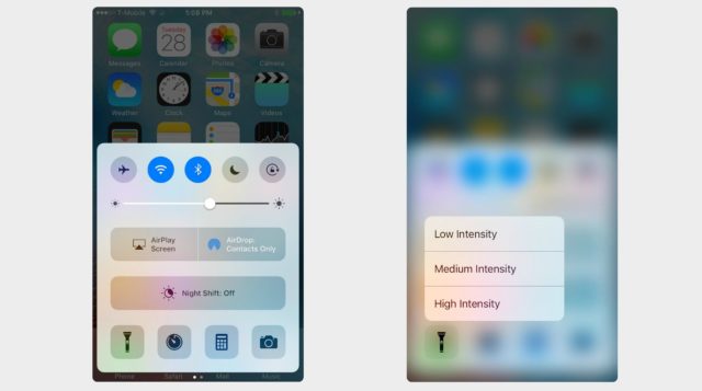 Jak můžete nastavit jas baterky vašeho iPhone pomocí 3D Touch? 4 upravit jas baterku iphone ios 10