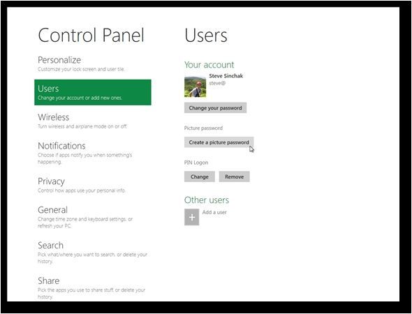 Uživatelské možnosti ve Windows 8 Uživatelské možnosti ve Windows 8
