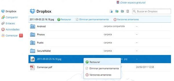 Obnovte smazaný soubor na Dropboxu Obnovte smazaný soubor na Dropboxu