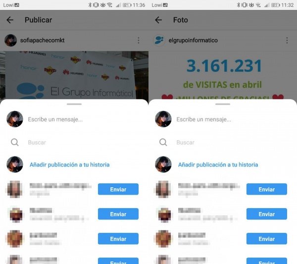 Vizuální - Jak odeslat obrázek Instagramu do Stories
