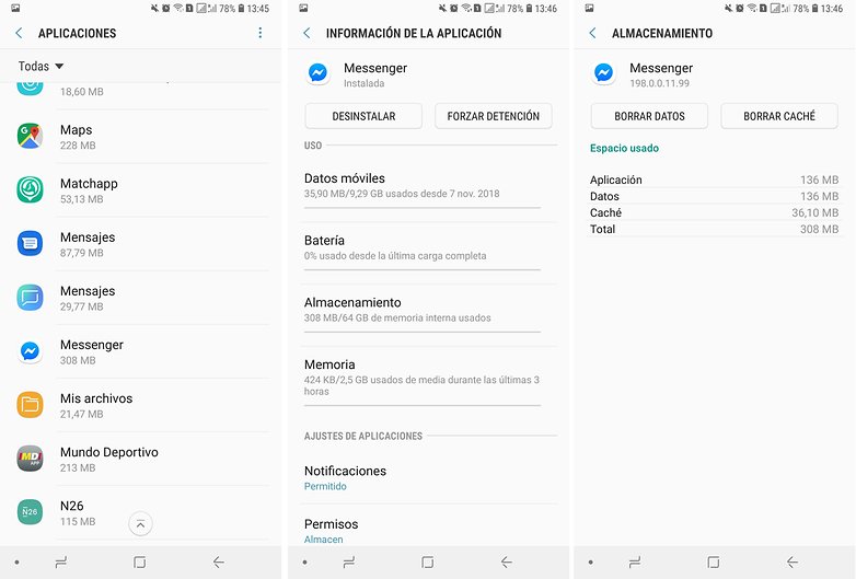smazat data facebook messenger španělsky
