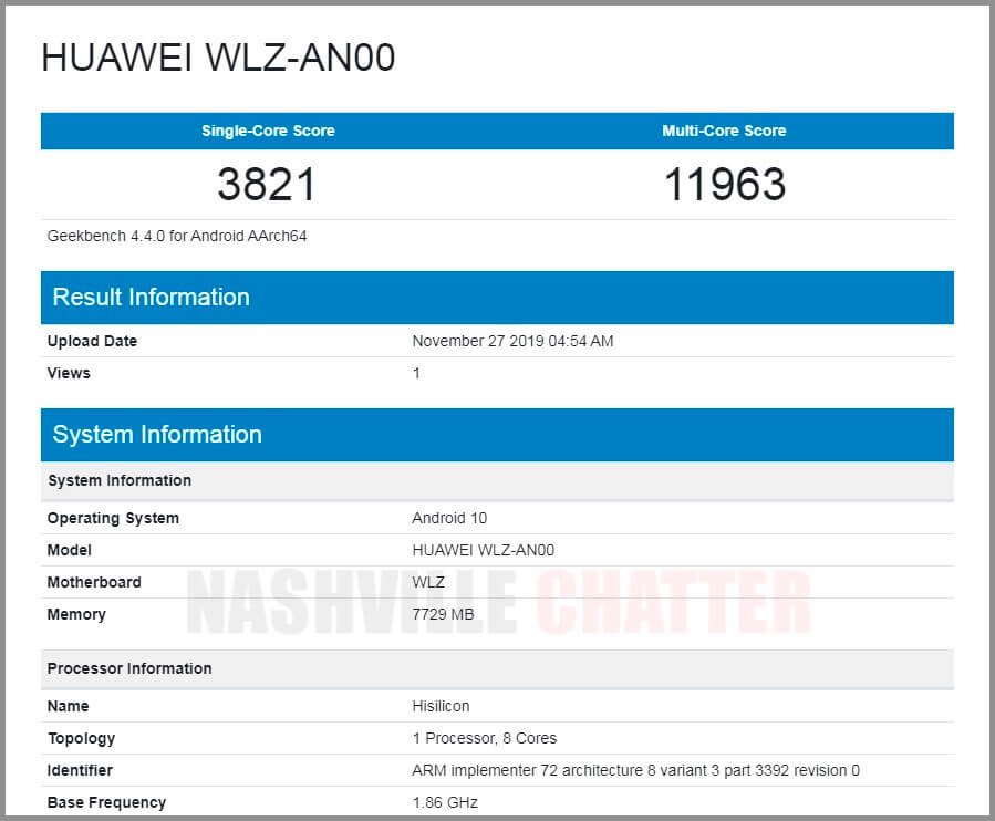 Klíčové vlastnosti Huawei Nova 6 5G potvrzeny 4 Huawei Nova 6 5G Geekbench