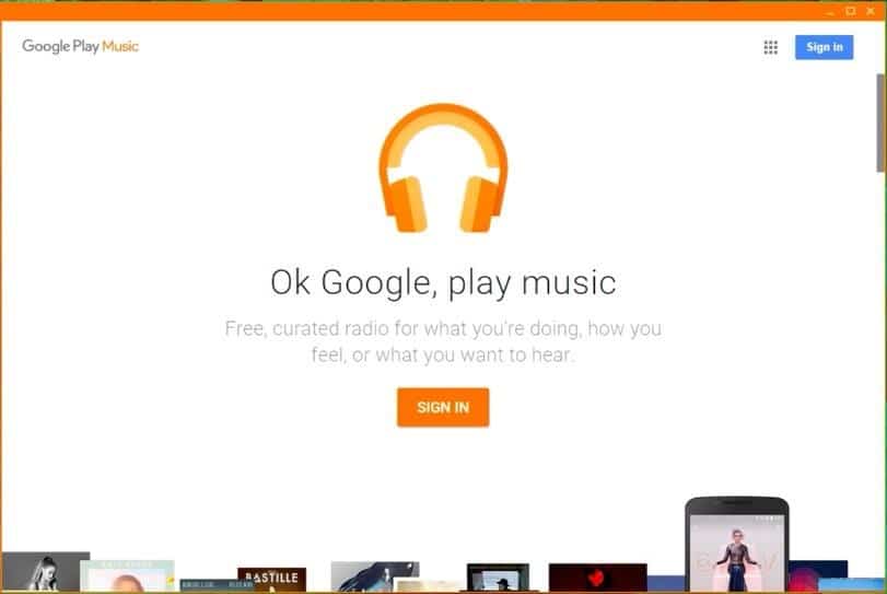 Hudba Google Play pro Windows