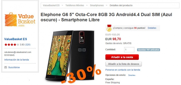 Obrázek - Koupit Elephone G6 na prodej za 88 eur
