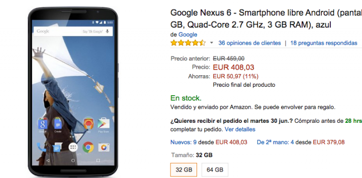 Obrázek - Kupte si Nexus 6 k prodeji na Amazonu za 408 eur