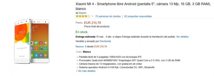 Kupte si Xiaomi Mi4 za 210 Euro na Amazonu 3 Obrázek - Kupte si Xiaomi Mi4 za 210 Euro na Amazonu