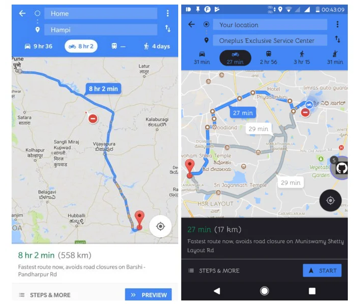 Mapy Google začaly v některých zemích integrovat režim motocyklu Mapy Google zacaly v nekterych zemich integrovat rezim motocyklu