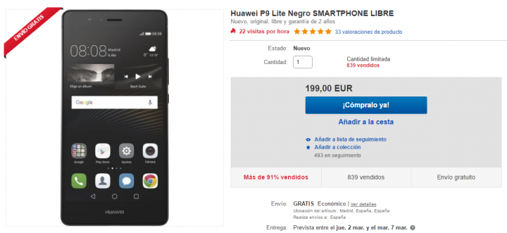 Vizuální nabídka: Huawei P9 Lite pouze 199 EUR