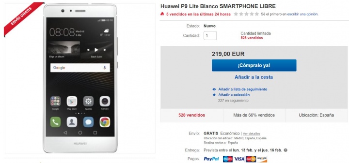 Vizuální nabídka: Huawei P9 Lite pouze za 219 eur