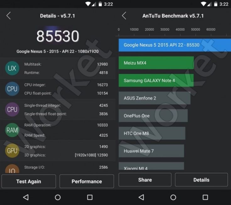 Nexus 5 2015, karşılaştırma testini karşılıyor