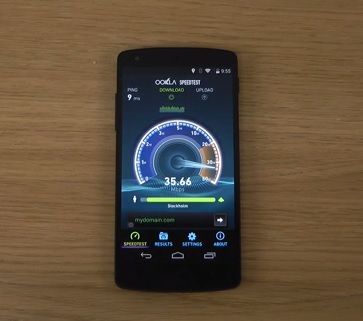 Android 4.4.2 yüklü Nexus 5, internet hızı