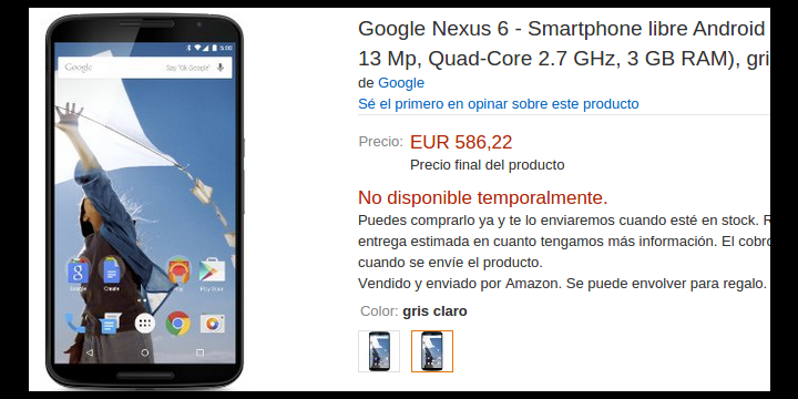 Nexus 6 od 586 EUR na Amazonu 6 Nexus 6 od 586 EUR na Amazonu