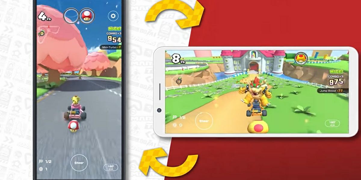 mario kart turu artık manzara modunda mevcut