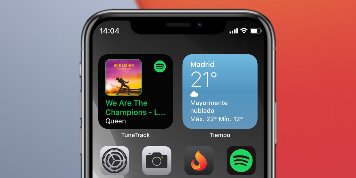 Nyní můžete umístit Spotify Widget s TuneTrack