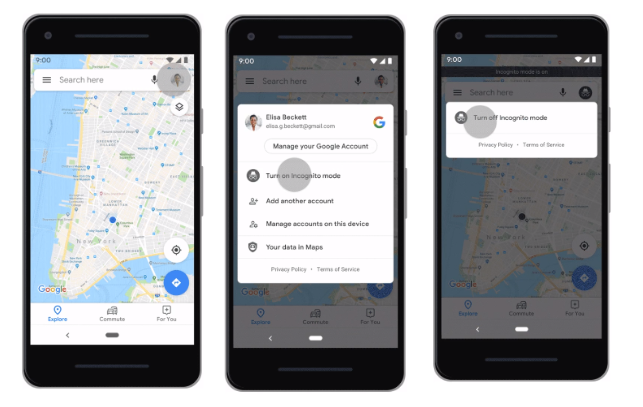 Nyní můžete v mobilním zařízení Android povolit anonymní režim Map Google Nyni muzete v mobilnim zarizeni Android povolit anonymni rezim Map