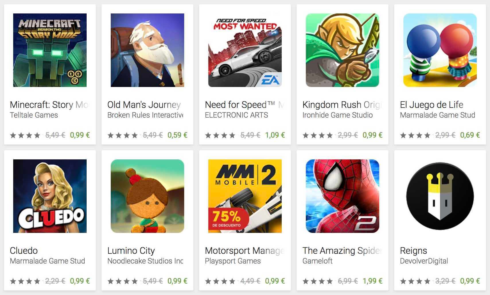 Vánoční nabídky na Google Play Games