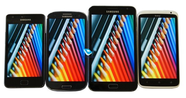 Porovnání obrazovky: Samsung Galaxy S2, S3, Note, HTC One X