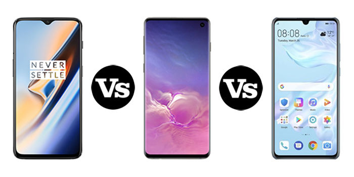 karşılaştırmalı oneplus 7 galaxy s10 huawei p30