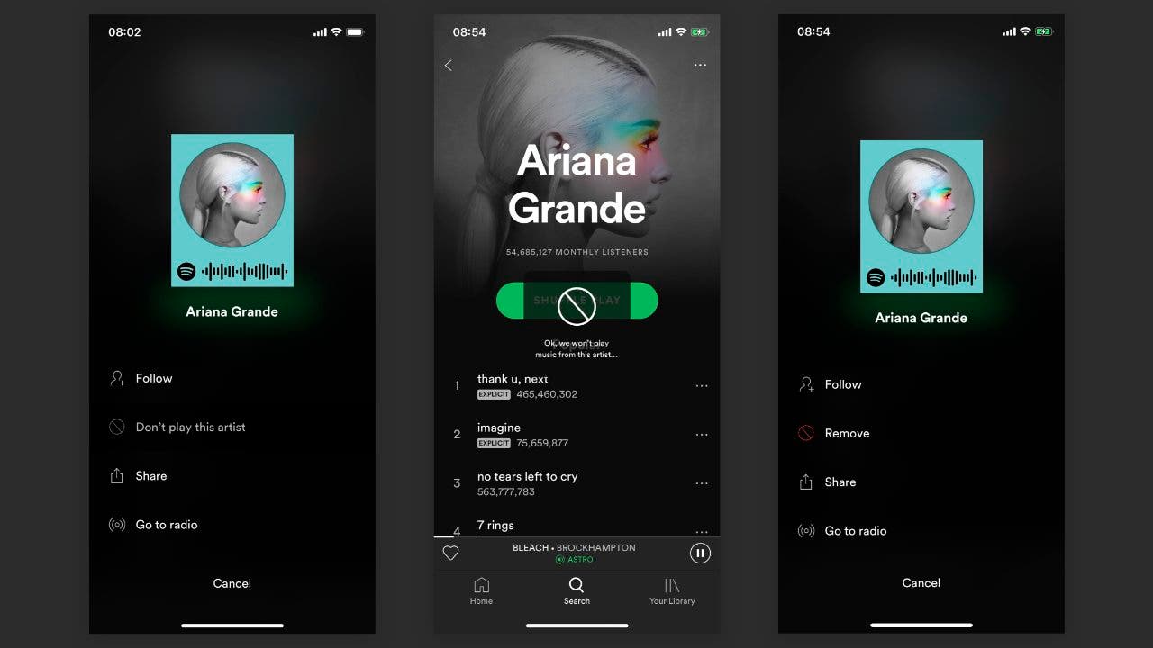 Spotify vám umožní zablokovat umělce v žádném okamžiku 3 Blog Spotify