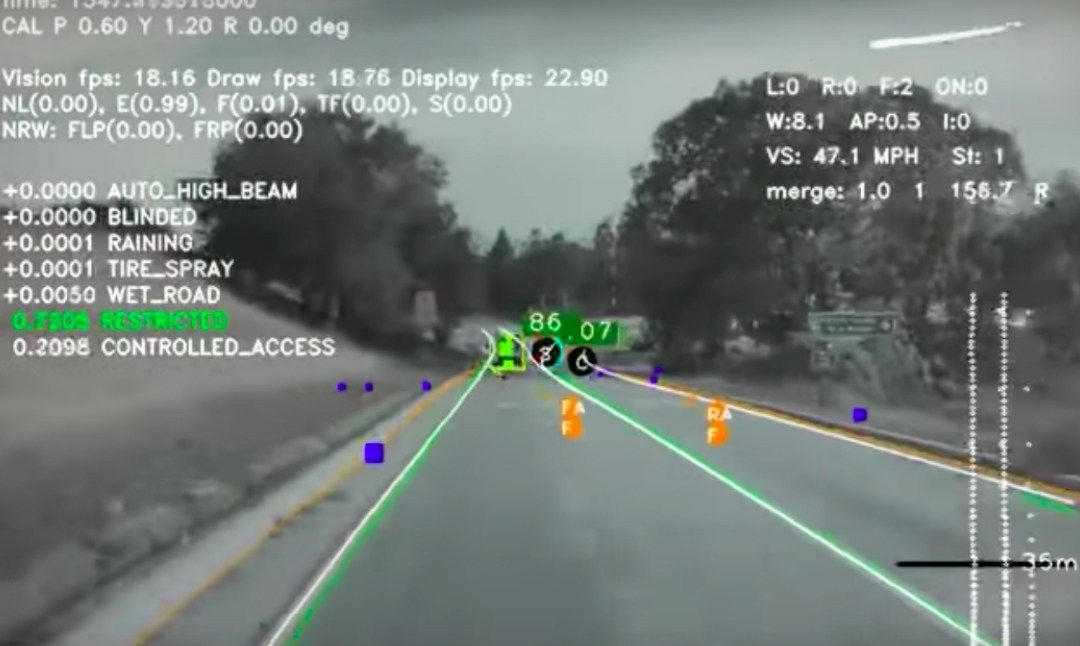 Takto funguje neuronová síť autopilota společnosti Tesla. Video ukazuje, jak funguje neuronová síť autopilota společnosti.