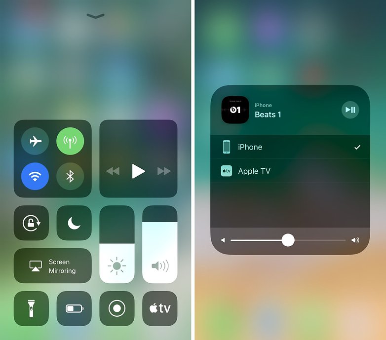 ios řídící centrum airplay