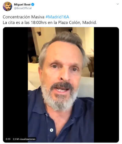 Twitter blokuje účet Miguela Bosého na týden 3 Obrázek - Twitter blokuje účet Miguela Bosého na týden