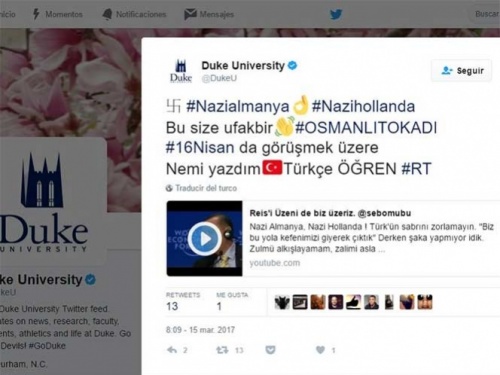 Obrázek - hacknuté účty Twitter, aby byly naplněny nacistickými zprávami