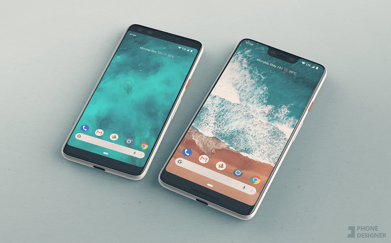 návrhář telefonu se zářezem pixelu 3