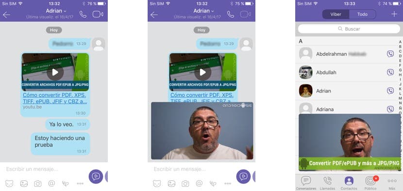 Viber nyní umožňuje přehrávat videa v plovoucím okně