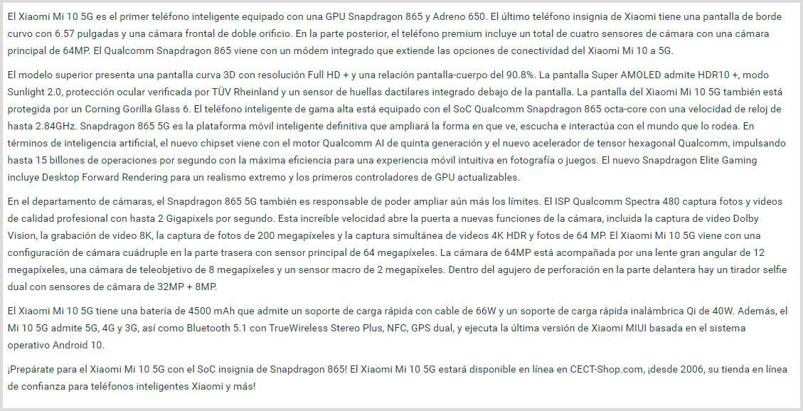 Popis Xiaomi Mi 10