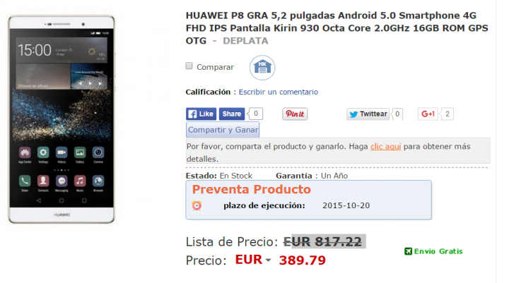 Obrázek - Získejte Huawei P8 za méně než 390 eur
