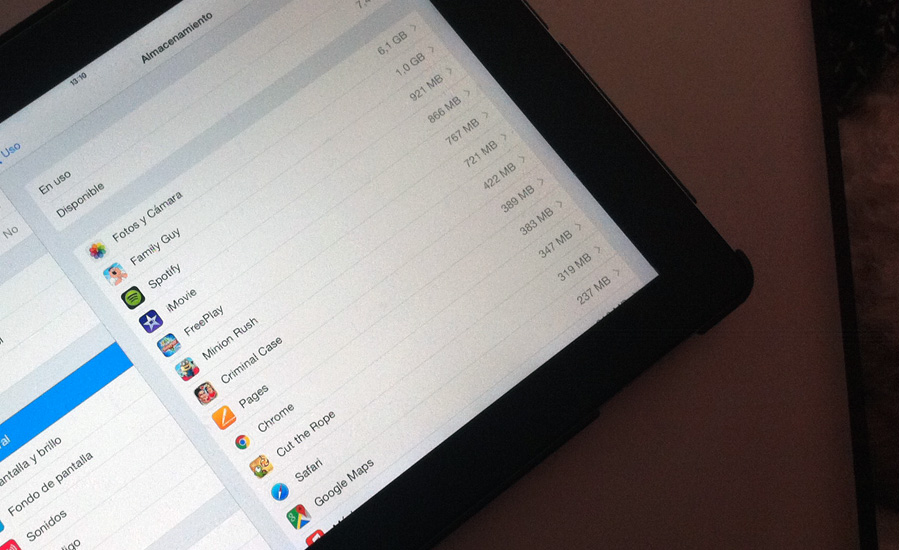iPad: Správa úložiště dat aplikací